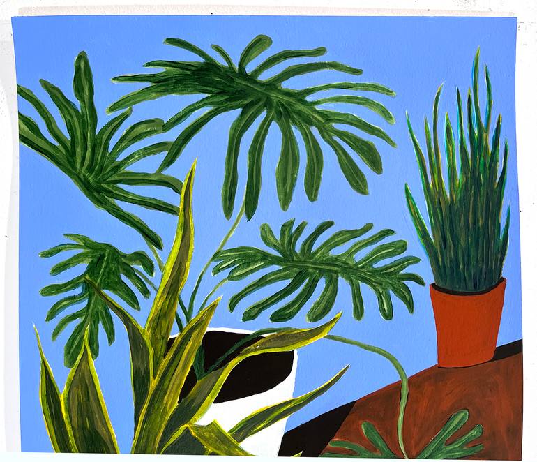 Original Abstract Botanic Painting by Michael Pfleghaar