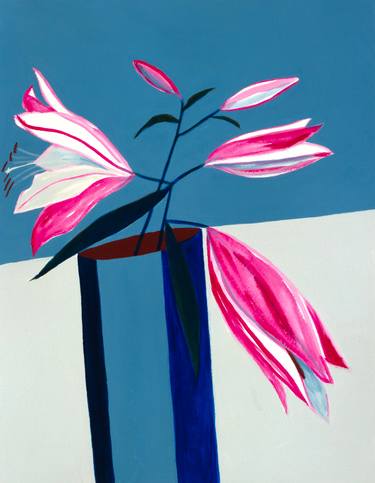 Original Abstract Floral Painting by Michael Pfleghaar