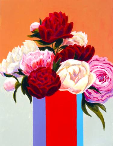 Original Abstract Floral Painting by Michael Pfleghaar