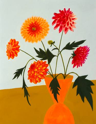 Original Abstract Floral Painting by Michael Pfleghaar