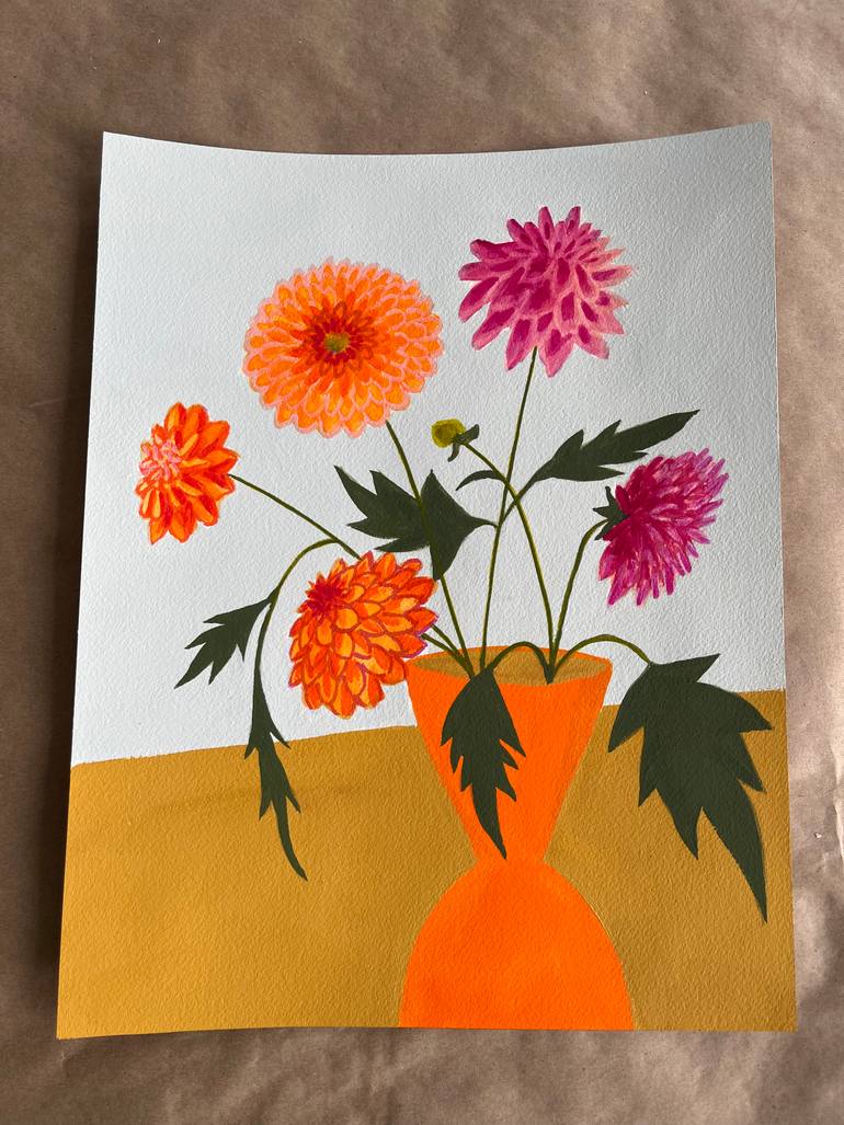 Original Abstract Floral Painting by Michael Pfleghaar