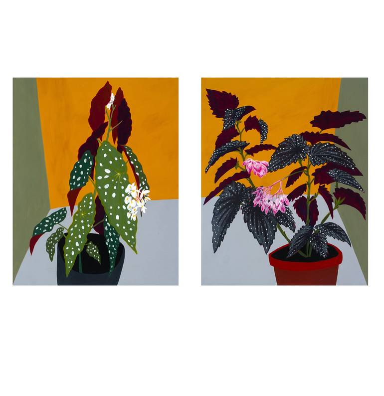 Original Abstract Botanic Painting by Michael Pfleghaar