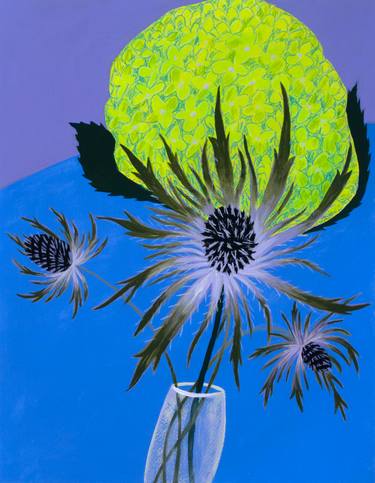 Original Abstract Floral Painting by Michael Pfleghaar