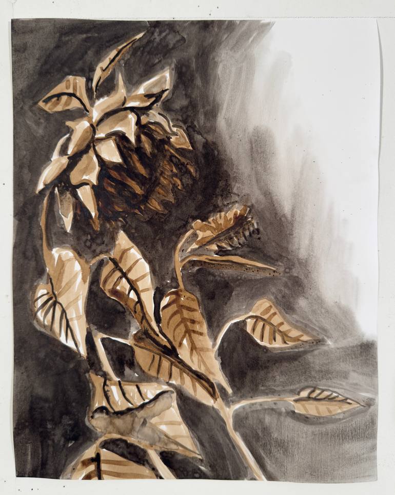 Original Abstract Botanic Painting by Michael Pfleghaar