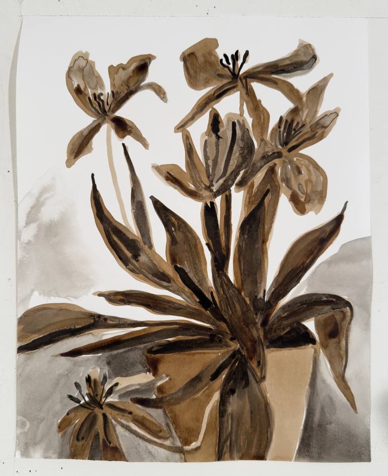 Original Abstract Floral Painting by Michael Pfleghaar