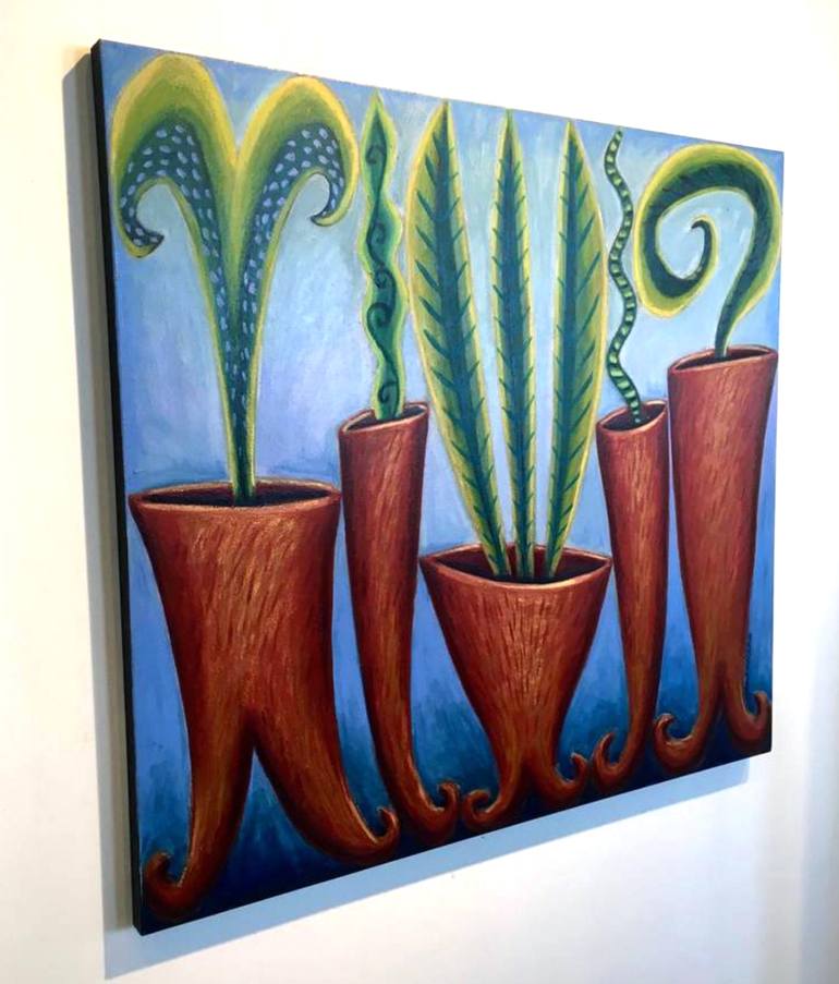 Original Abstract Botanic Painting by Michael Pfleghaar