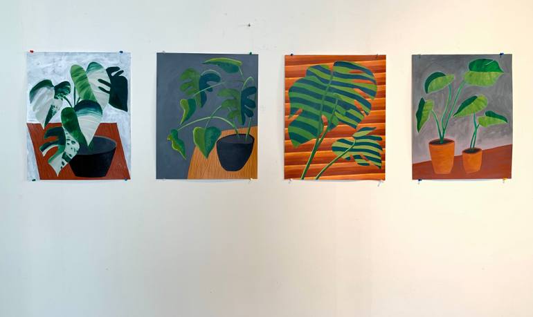 Original Abstract Botanic Painting by Michael Pfleghaar