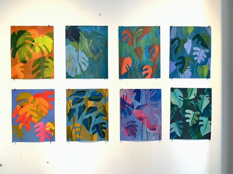 Original Abstract Botanic Painting by Michael Pfleghaar