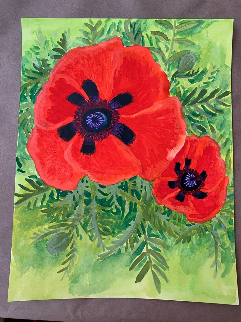 Original Abstract Floral Painting by Michael Pfleghaar