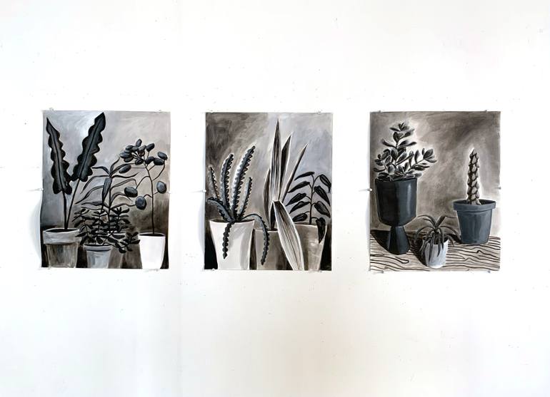 Original Abstract Botanic Painting by Michael Pfleghaar