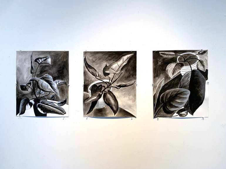 Original Abstract Botanic Painting by Michael Pfleghaar