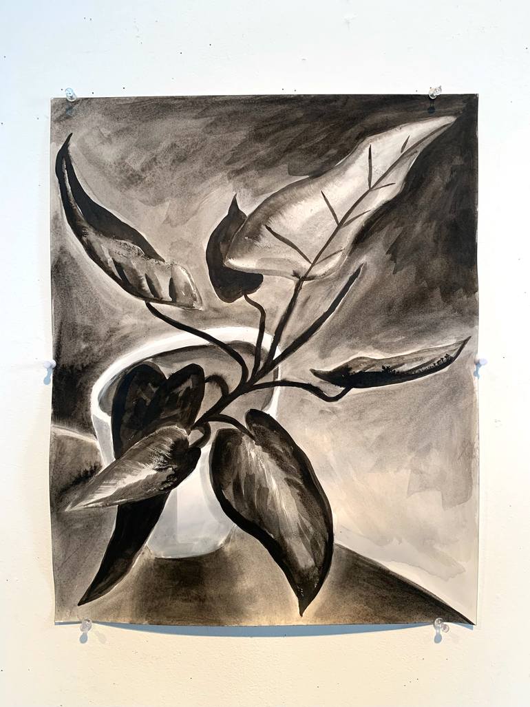 Original Abstract Botanic Painting by Michael Pfleghaar