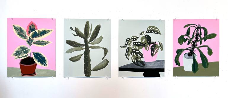 Original Abstract Botanic Painting by Michael Pfleghaar