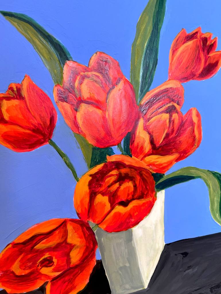 Original Abstract Floral Painting by Michael Pfleghaar