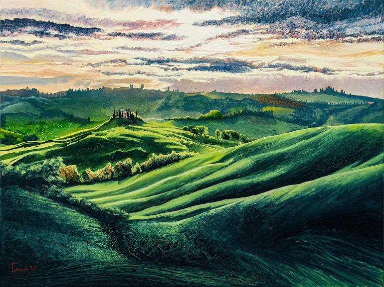 Original Romanticism Landscape Paintings by Lorenzo Turini
