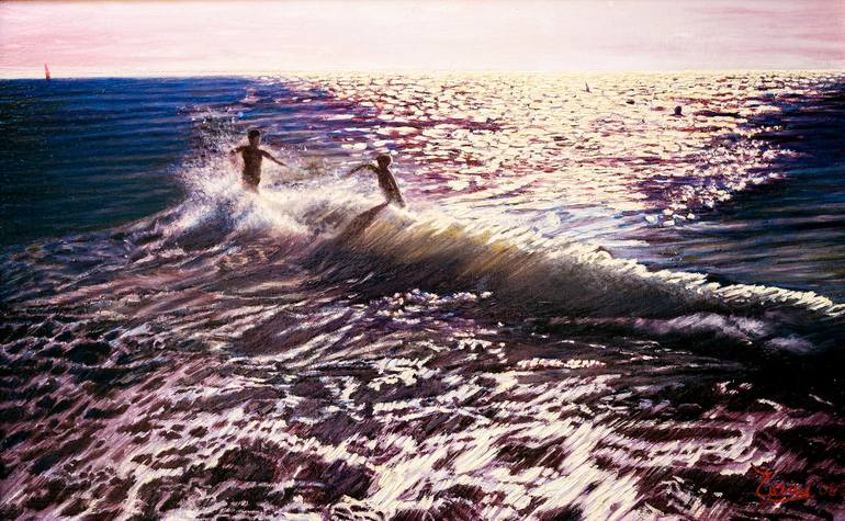 Original Realism Seascape Paintings by Lorenzo Turini