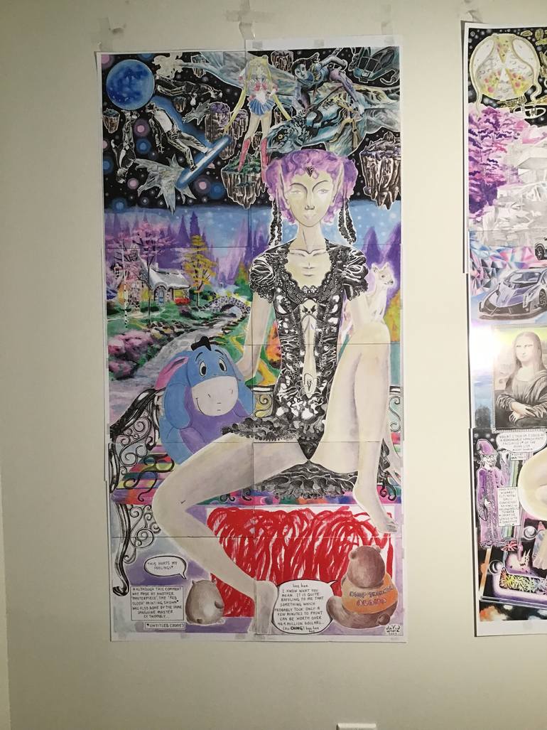 Original Figurative Cartoon Painting by David Yu