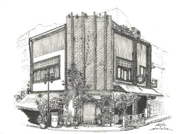 Original Black & White Architecture Drawing by Nanzhen Shen