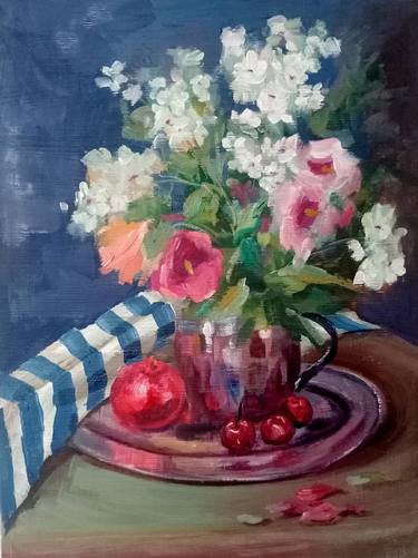 Original Impressionism Still Life Paintings by Helena Rozhko