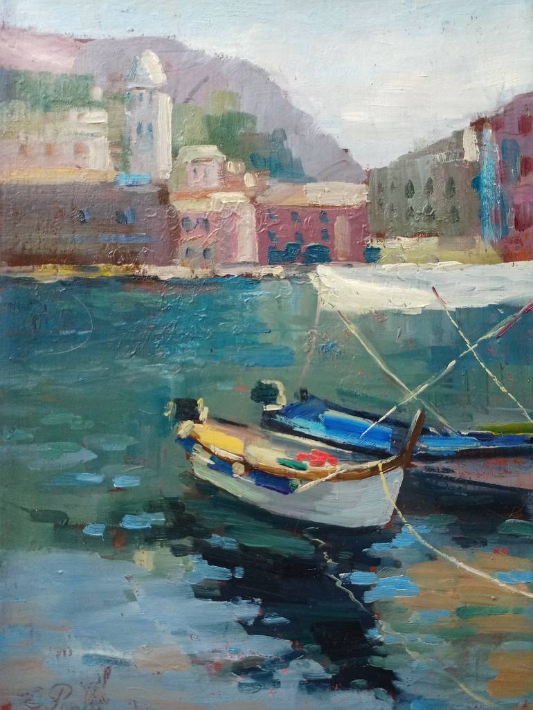 Original Contemporary Boat Painting by Helena Rozhko