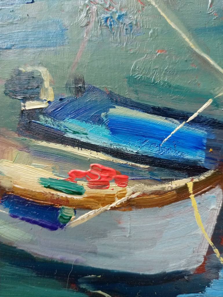 Original Contemporary Boat Painting by Helena Rozhko