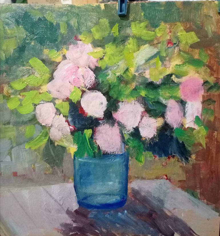 Original Impressionism Floral Painting by Helena Rozhko