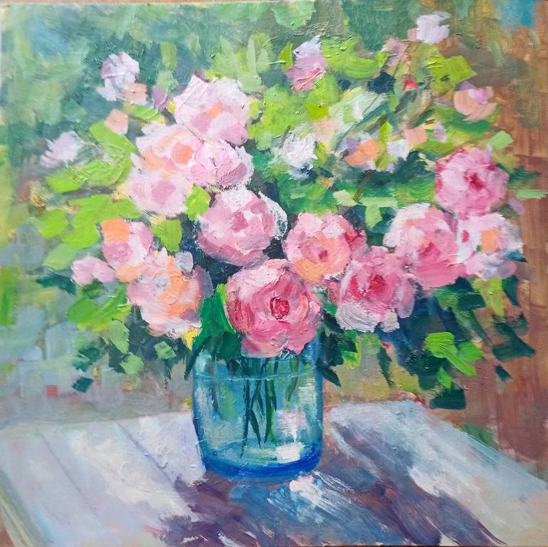 Original Impressionism Floral Painting by Helena Rozhko