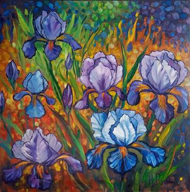 Original Color Field Painting Floral Paintings by Helena Rozhko