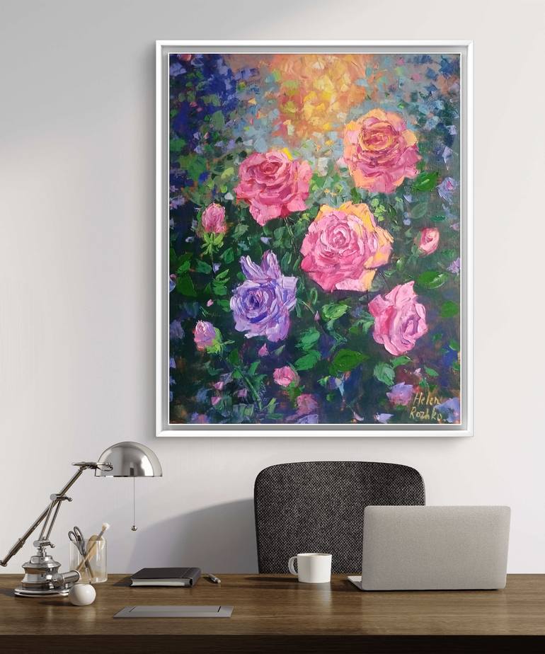 Original Contemporary Floral Painting by Helena Thin