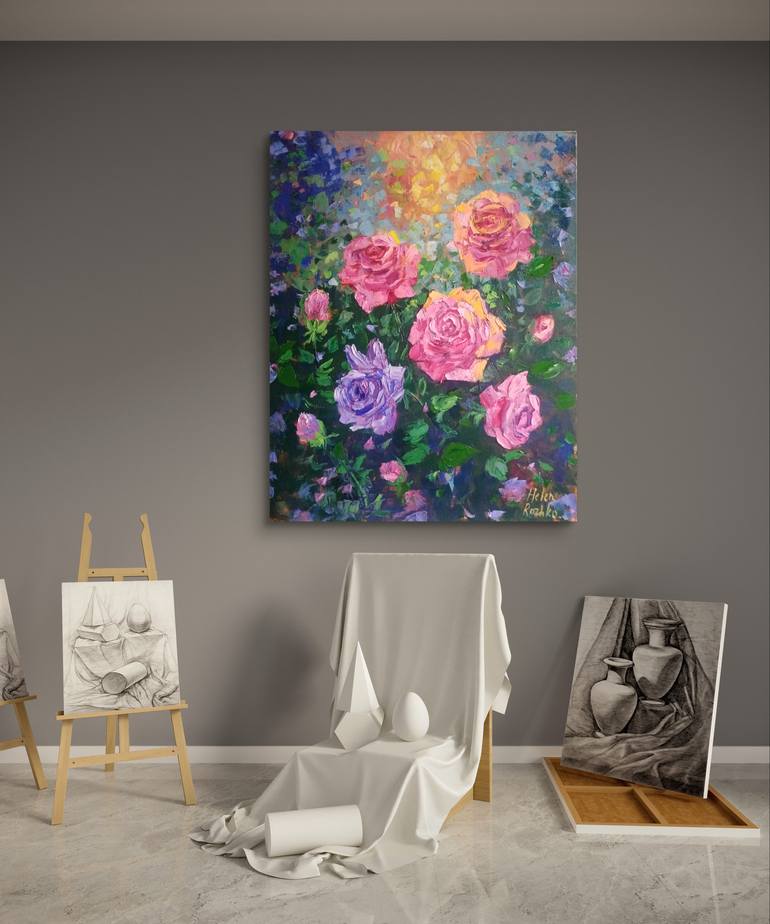 Original Contemporary Floral Painting by Helena Thin