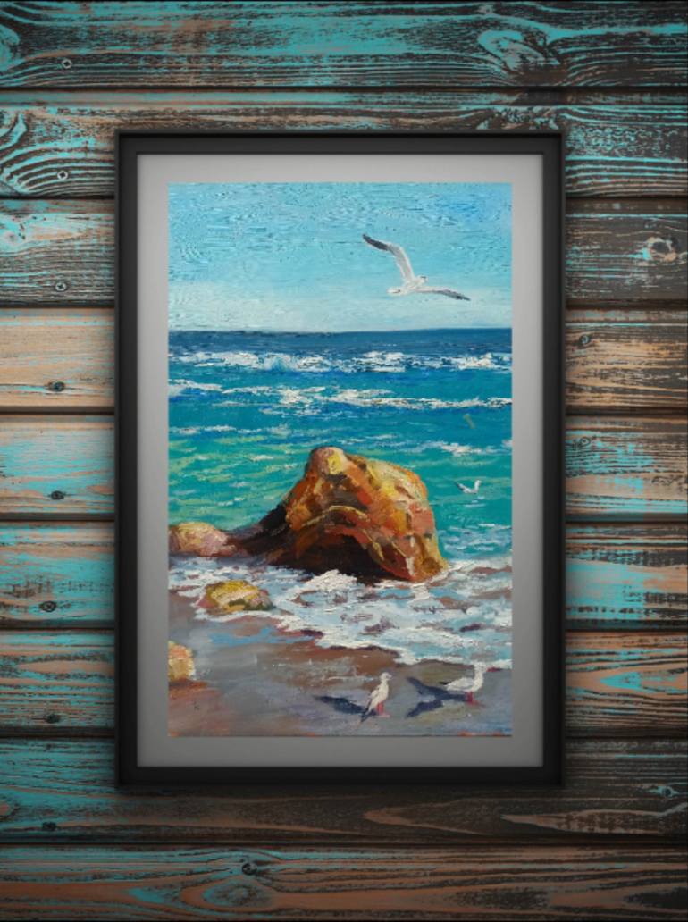 Original Contemporary Seascape Painting by Helena Thin