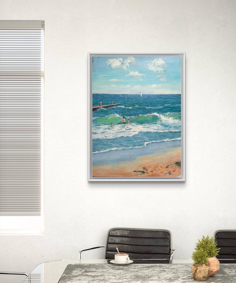 Original Contemporary Beach Painting by Helena Thin