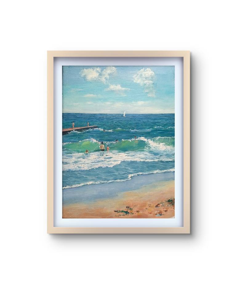 Original Contemporary Beach Painting by Helena Thin