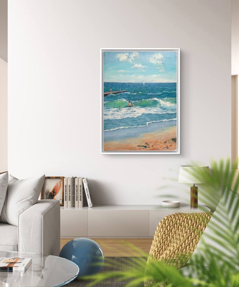 Original Contemporary Beach Painting by Helena Thin