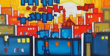 Original Cubism Abstract Paintings by Saya Arts