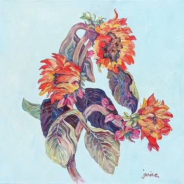 Original Abstract Expressionism Floral Paintings by Janice Schlosser