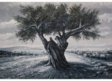 Original Art Deco Landscape Painting by Shada Shreef