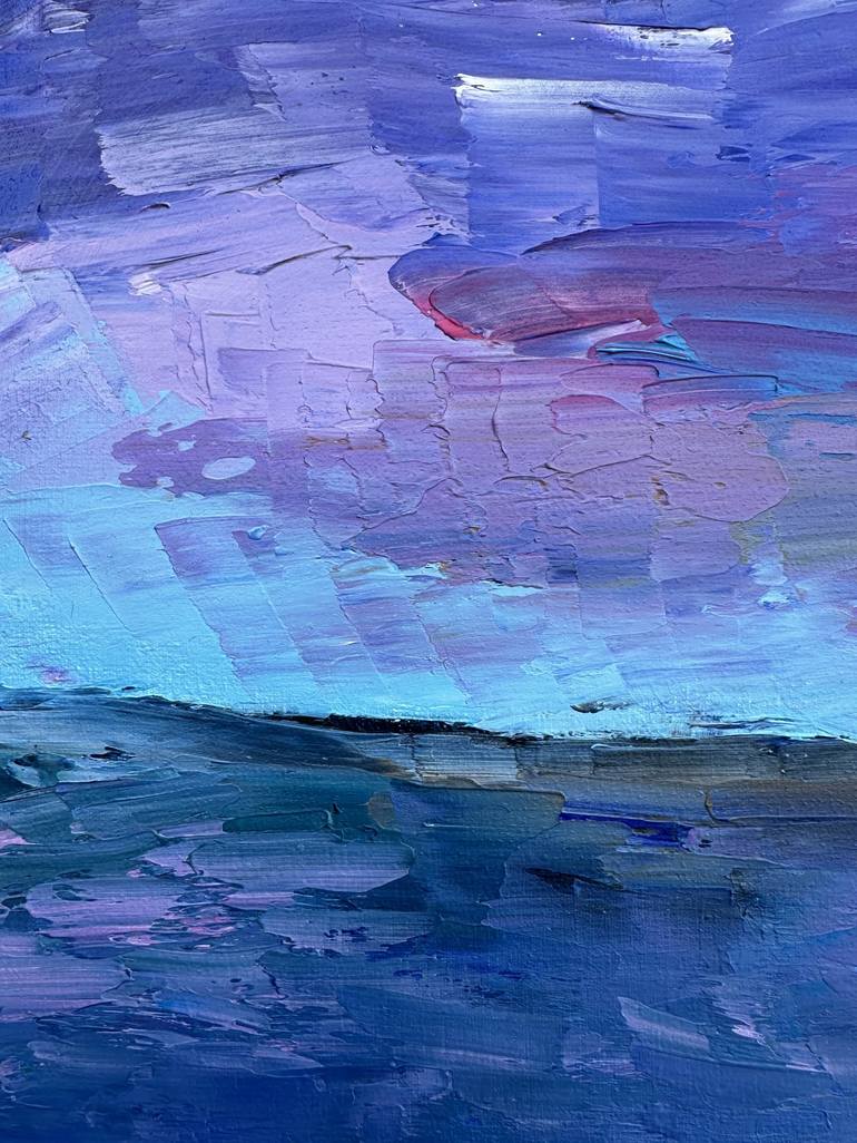 Original Impressionism Seascape Painting by Anastasiia Mezentseva
