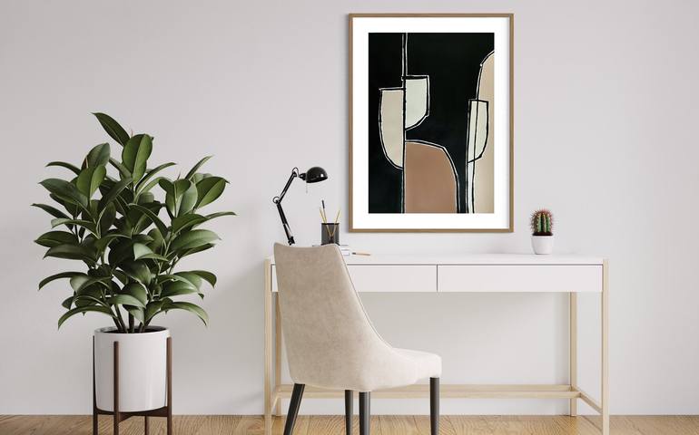 Original Black & White Abstract Painting by Andrea Reichhart