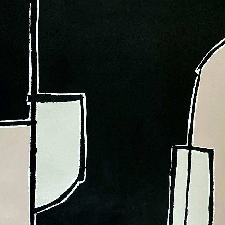 Original Black & White Abstract Painting by Andrea Reichhart