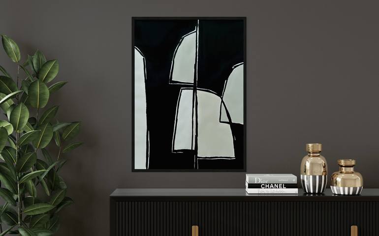 Original Black & White Abstract Painting by Andrea Reichhart