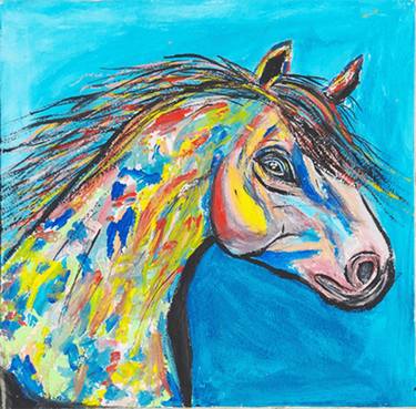 Original Pop Art Horse Paintings by Wania Naeem