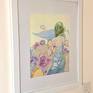 "Blue Leaf" framed.