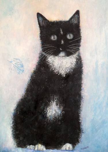 Original Cats Paintings by angie cotterill