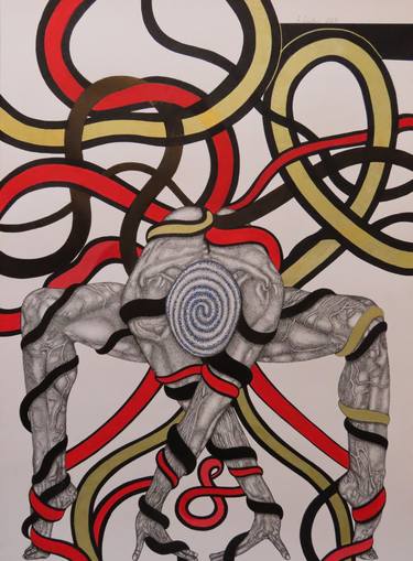 Original Surrealism Body Drawing by Ala Leresteux
