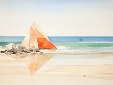 Original Abstract Beach Digital by Adam Drake