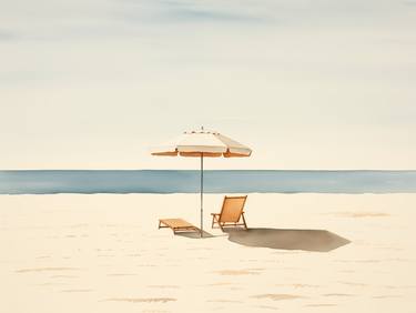 Print of Minimalism Beach Digital by Adam Drake