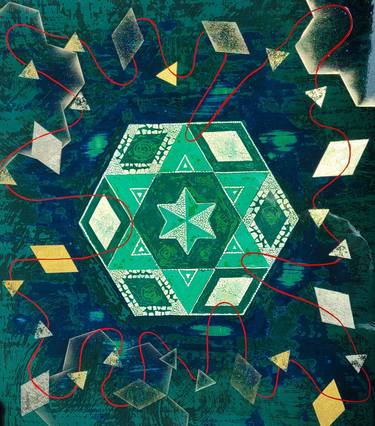 Print of Geometric Mixed Media by Claire SAUNIER