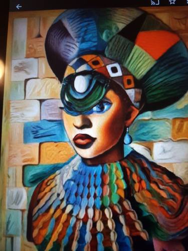 Original Art Deco People Paintings by Ebele Chinye