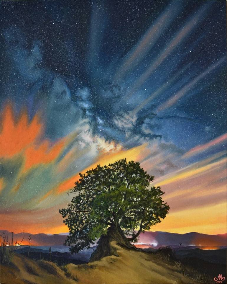 Original Nature Painting by Anna Mamonkina | Photorealism Art on Canvas | The way to the tree
